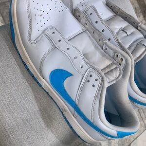 Nike White and Blue Men's Shoes
